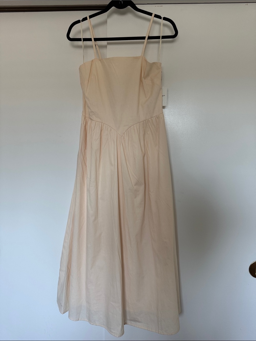 NWT Cream Spaghetti-Strap Dress with Pockets